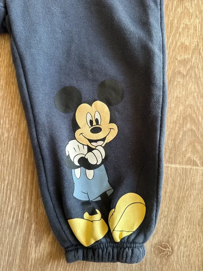 Pantalon bleu marine Mickey H&M 12-18 mois - photo numéro 3