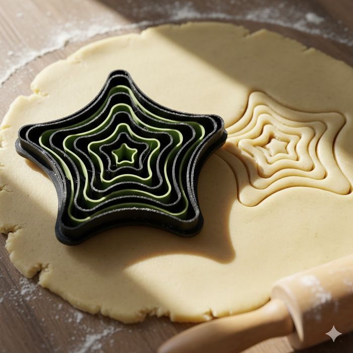 Emporte-pièce étoile imbriquée 8 cm pour biscuits et pâtisseries