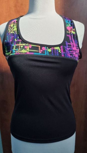 Débardeur noir à motifs multicolore 36-38