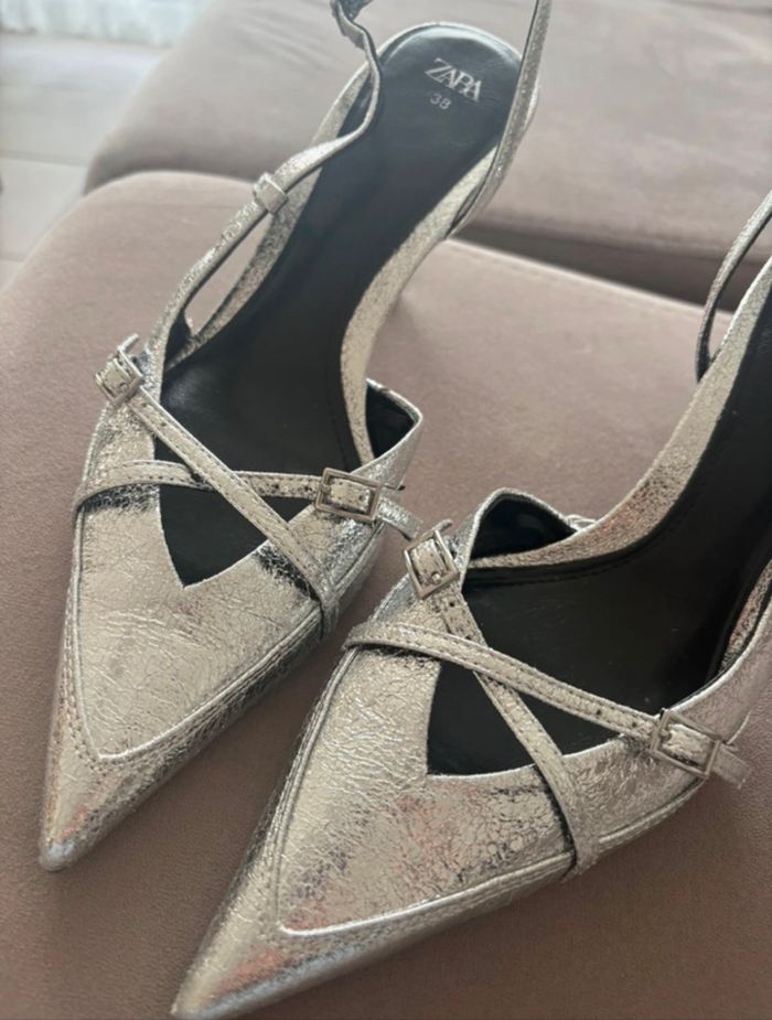 Talons Zara argenté - photo numéro 3