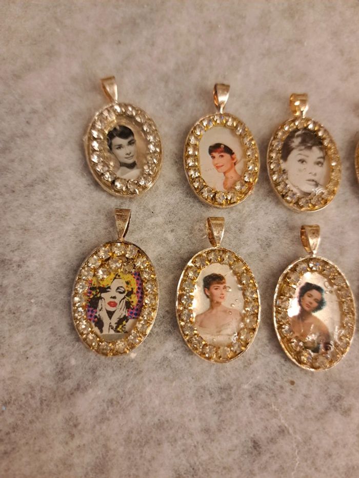 Lot de pendentifs acier inoxydable stars du cinéma - photo numéro 5