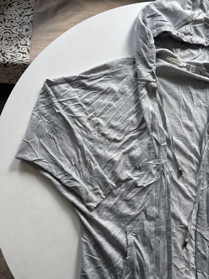Gilet long léger à capuche gris clair – Cyrus – Taille S - photo numéro 2