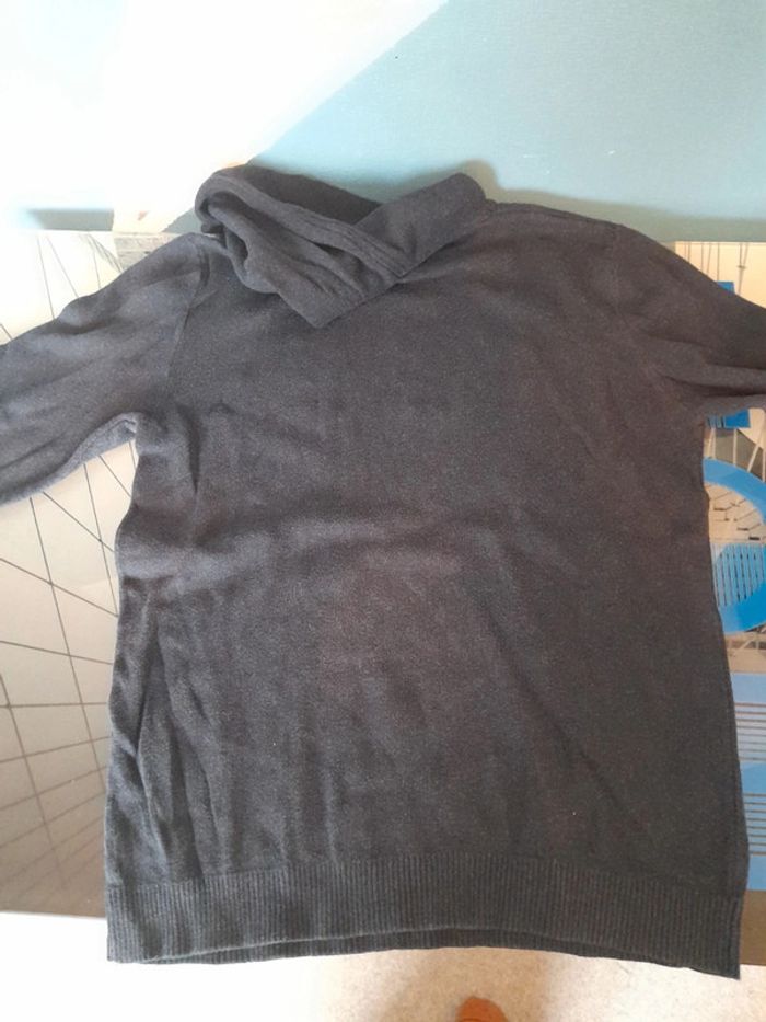 Pull coton bleu marine - photo numéro 3