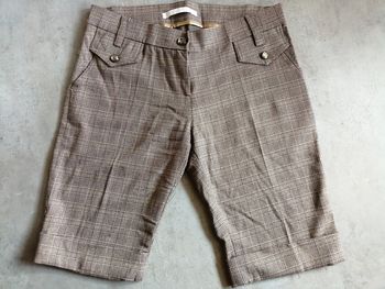 Bermuda à carreaux marron Taille 38 Strass