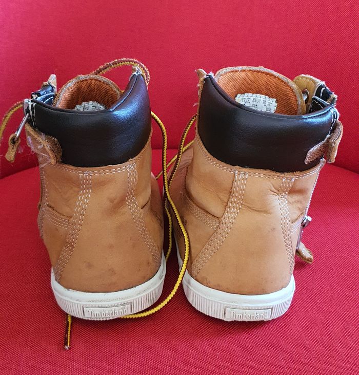 Bottes Timberland à lacets beiges Davis Square taille 34.5 - photo numéro 5