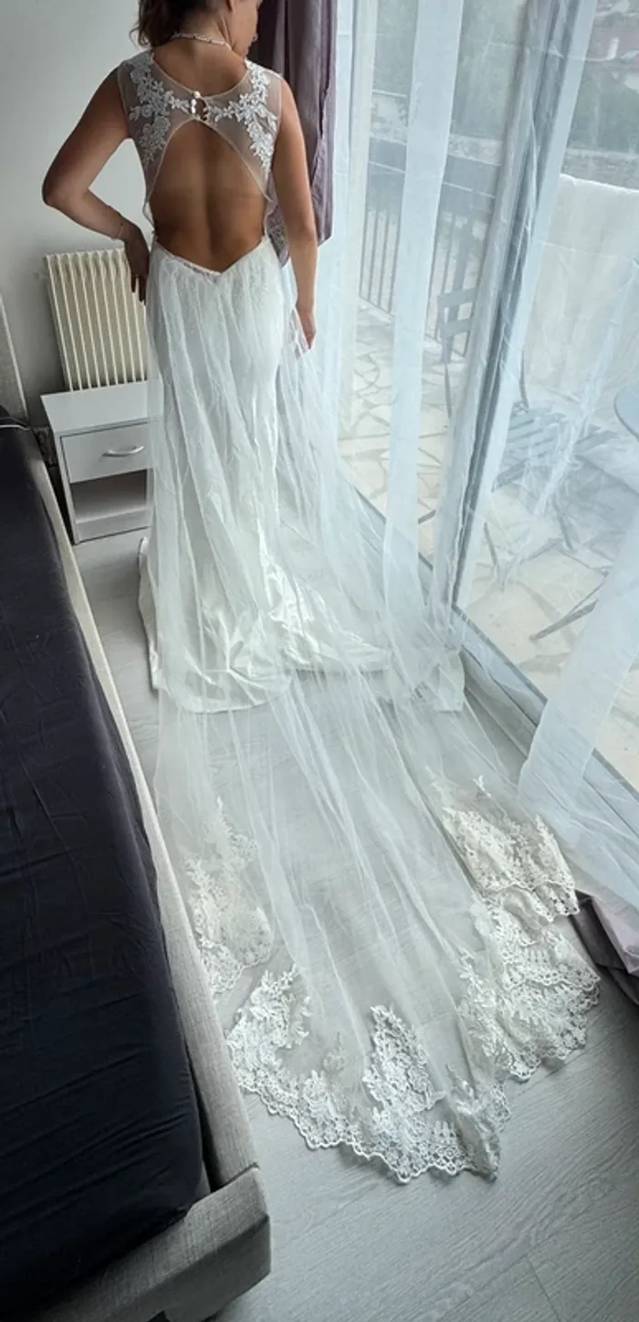 Robe de mariée sirène en dentelle – Taille 36 – Jamais portée - photo numéro 2