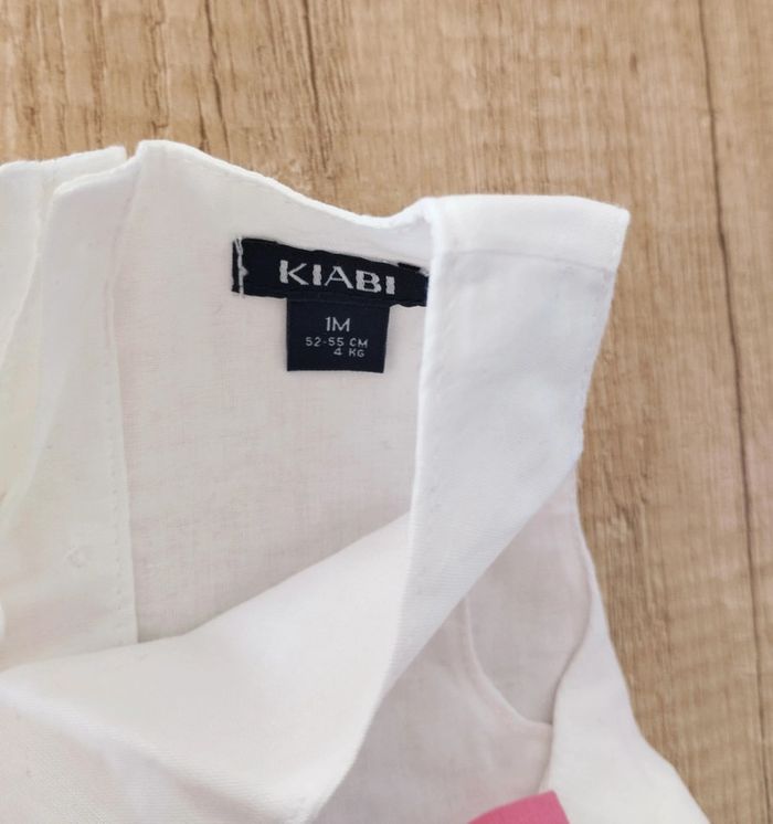 Robe été fille blanche et rose taille 1 mois Kiabi - photo numéro 2