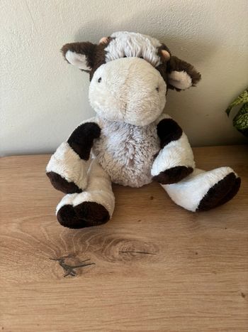 Doudou peluche vache beige marron bébé rêve casino état neuf