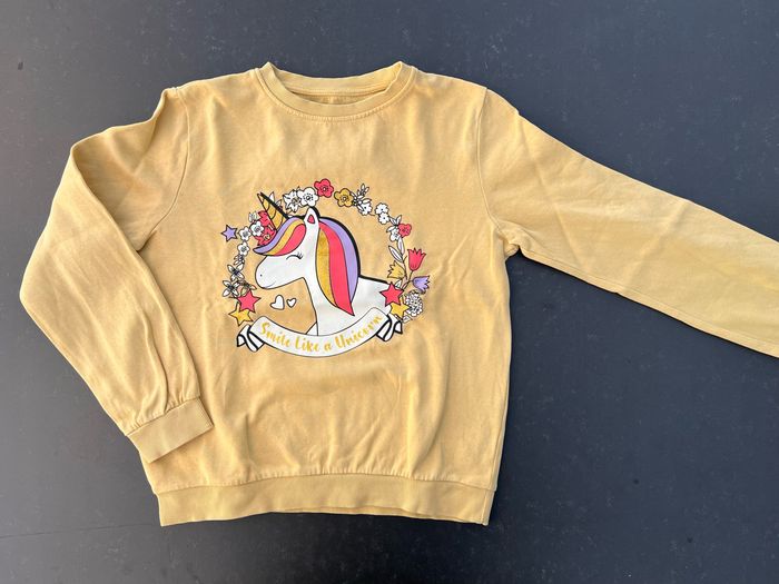 Sweat col rond jaune