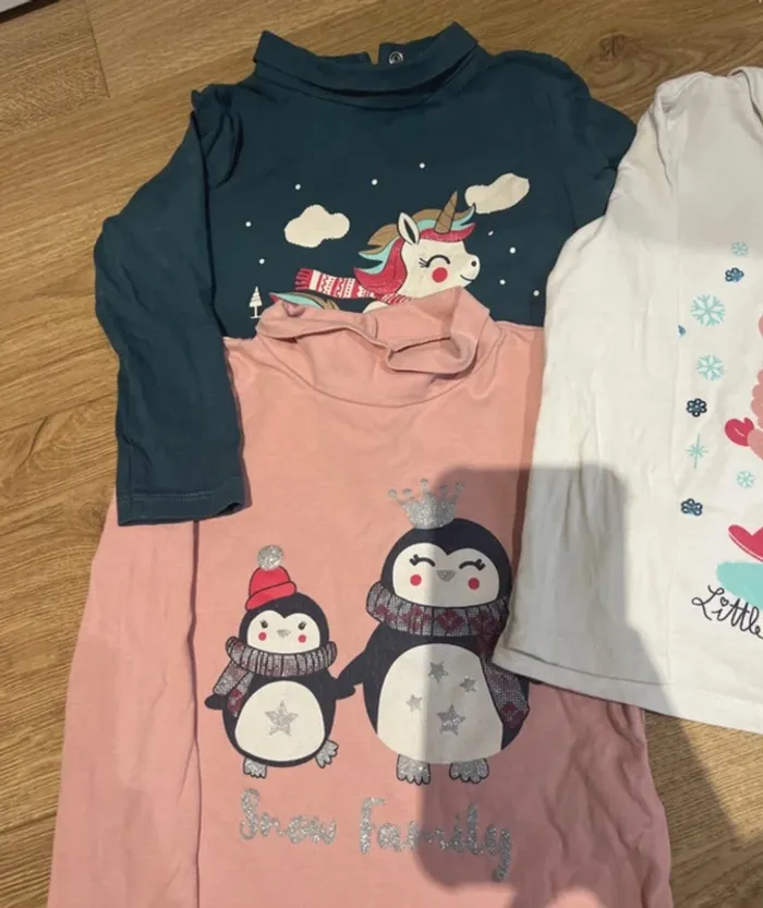 T-shirts col roulé 24 mois / hauts manches longues 2 ans - photo numéro 3