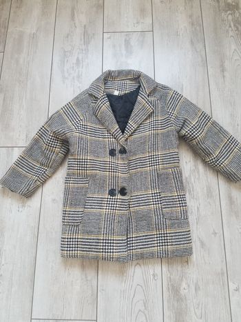 Manteau veste fille à carreaux 5/6 ans tbe