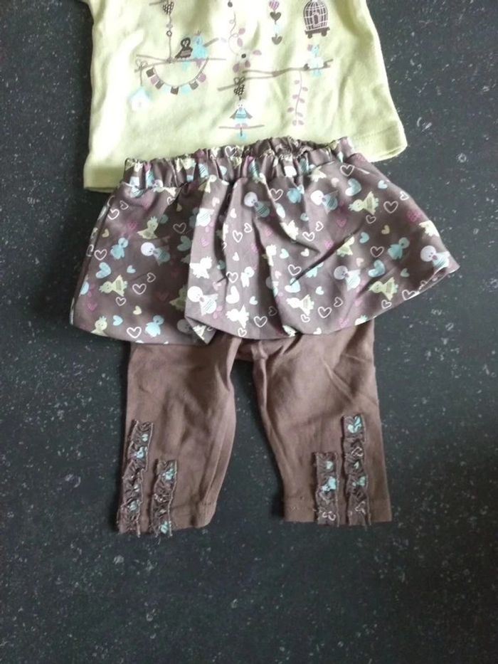 Ensemble 3 mois tee shirt avec legging jupe - photo numéro 4