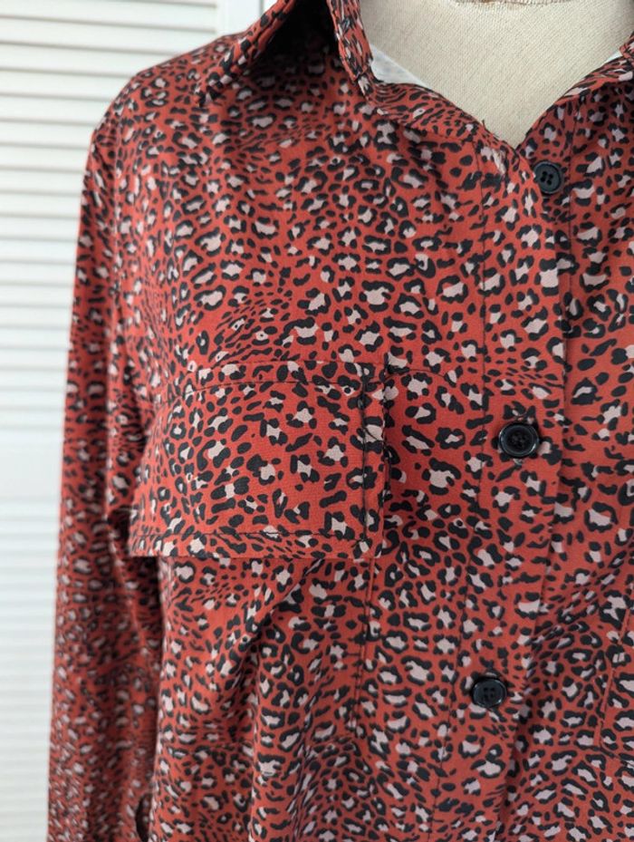 Robe longue motif léopard terracotta - photo numéro 2