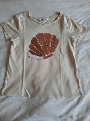 Tee shirt fille à sequins 6/8 ans