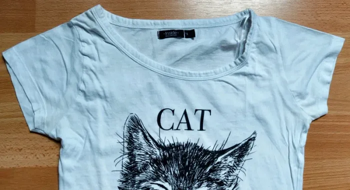T-shirt blanc imprimé chat Cat lover - photo numéro 2