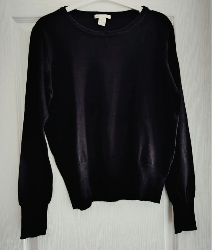Petit pull noir fin Basic H&M Taille M - photo numéro 4