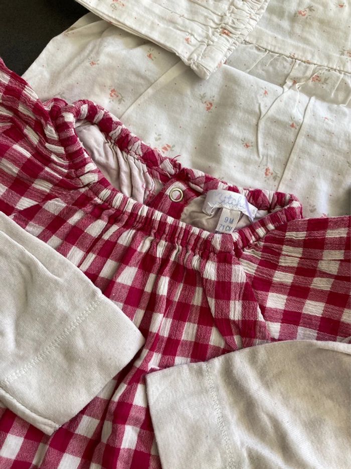 Lot ensemble tunique vêtement bébé fille 12 mois - photo numéro 2