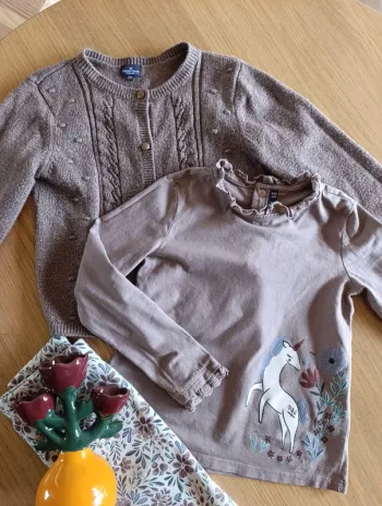 Gilet et haut Sergent Major 6 ans licorne et paillettes
