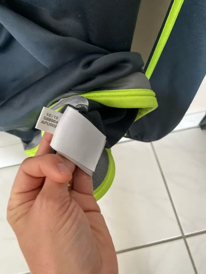 Veste d’entraînement adidas Real Madrid S – Gris & Jaune Fluo, 1/4 Zip, Climacool - photo numéro 5