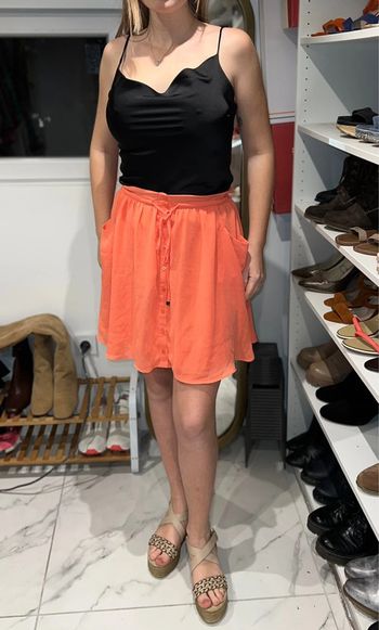 Jupe été voilage couleur corail taille S 36 Neuf avec étiquette