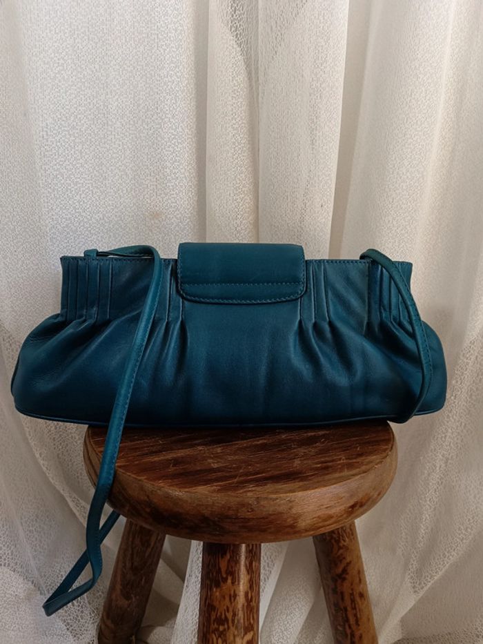 Le tanneur | Sac à main rare bleu canard - photo numéro 4