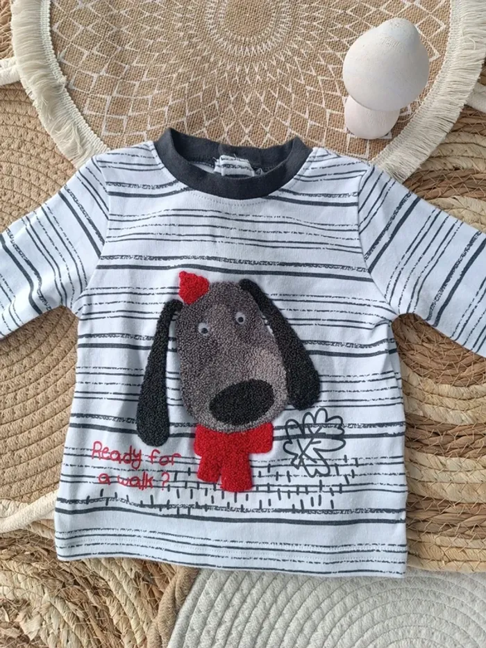 Lot Tee shirt manches longues bébé garçon taille 6 mois - photo numéro 3