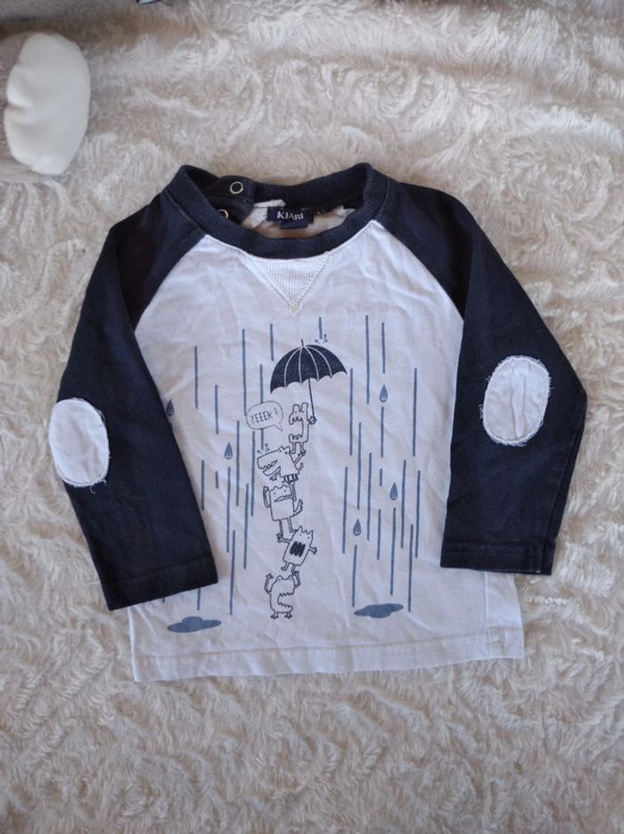 Tee shirt chemise manches longues Garçon 6 mois Pluie Kiabi - photo numéro 2