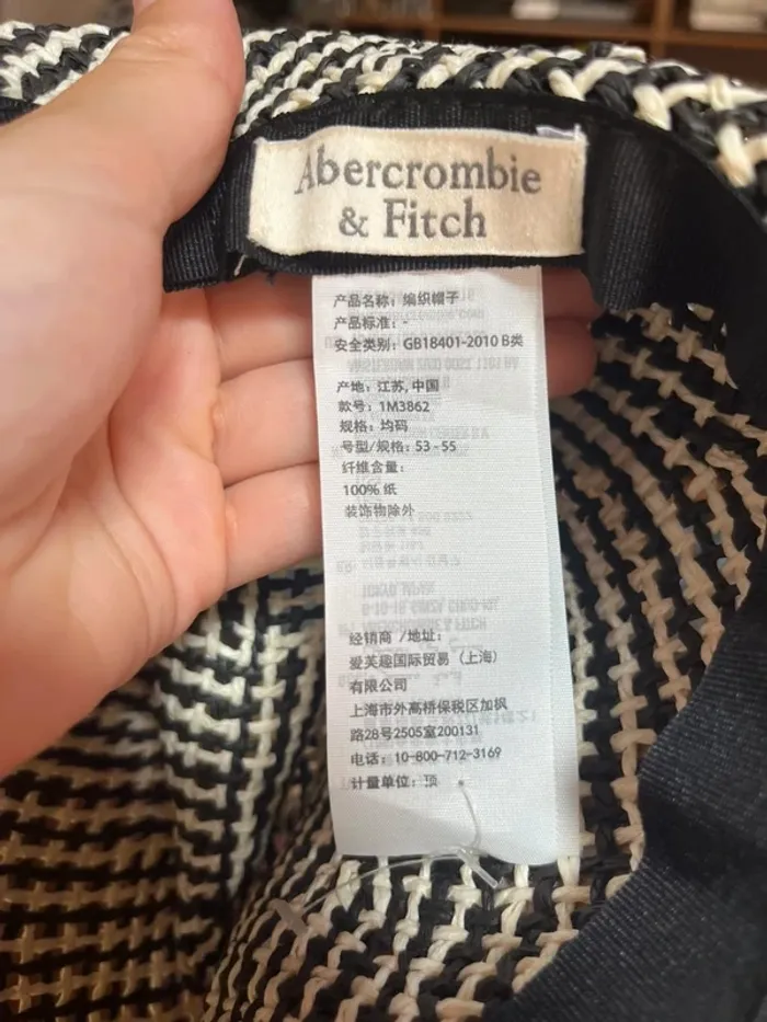 Chapeau Abercrombie noir & blanc – Taille 53/55 – 100% papier - photo numéro 4