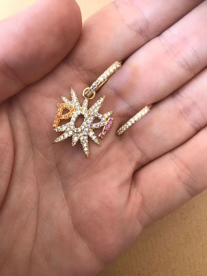 boucle d’oreille pow retro vintage - photo numéro 2