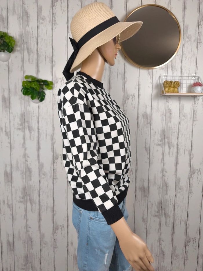 Pull damier Jennyfer femme XS - photo numéro 2