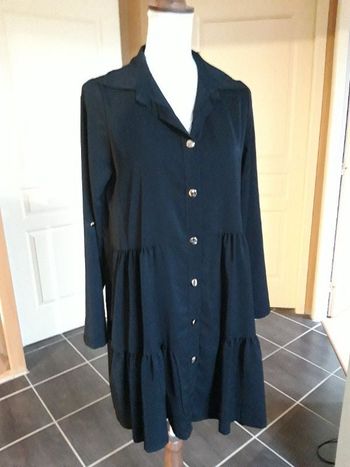 Robe tunique fluide trapèze noire