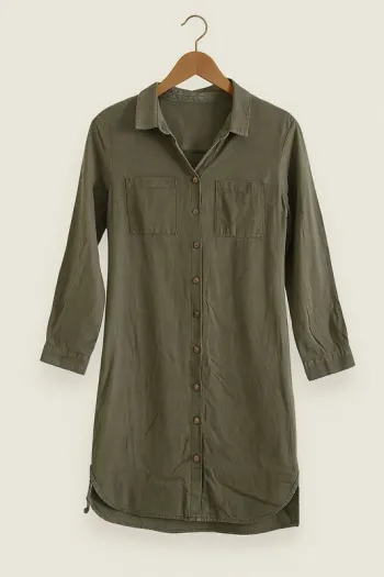 Robe chemise kaki Kiabi T38 – Casual chic & confortable