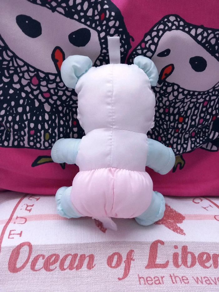 Peluche ours en toile puffalump vintage 19 cm - photo numéro 3