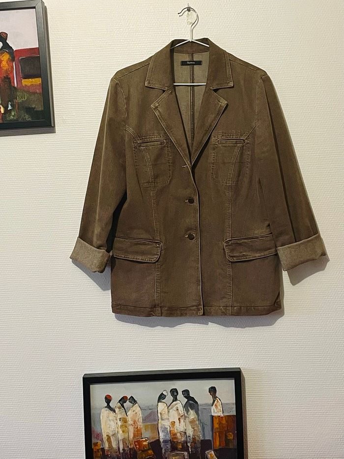 Veste vintage Burton – coupe blazer en denim brun