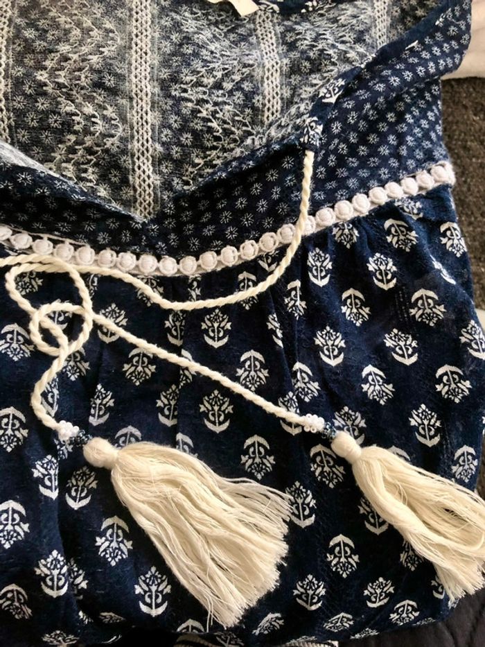 Blouse bleu marine à motifs Only taille XS - photo numéro 5