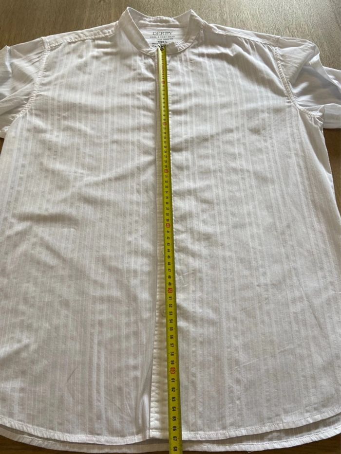 Chemise blanche col Mao coton Derby taille L - photo numéro 13