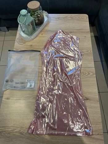 Magnifique robe sexy rose asymétrique taille S neuve