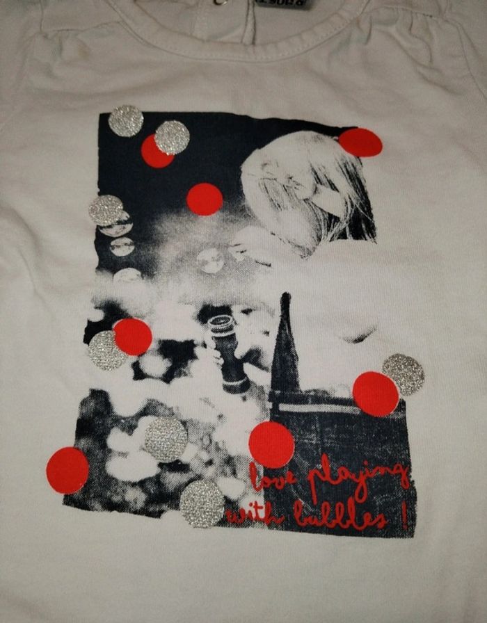 Joli t-shirt manches longues fille 3 mois TAO - photo numéro 2