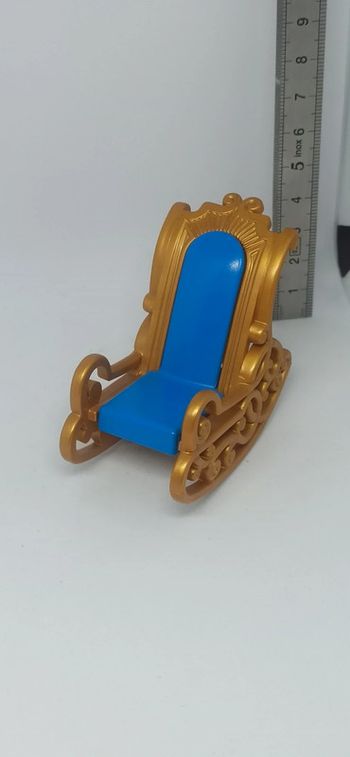 Fauteuil doré et bleu à bascule playmobil