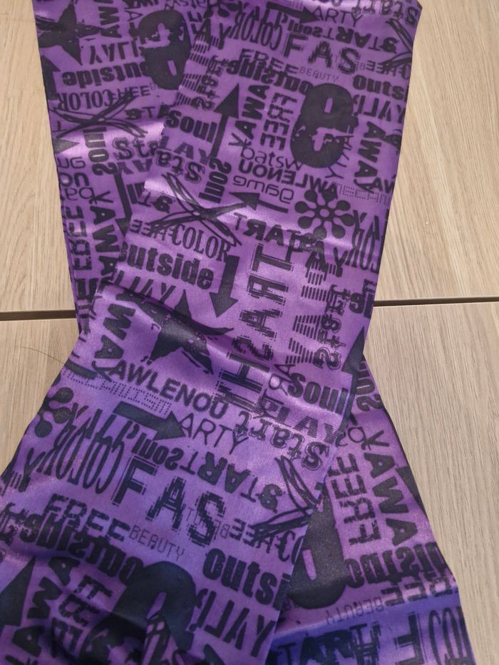 Foulard long et fin effet satin Violet - photo numéro 3