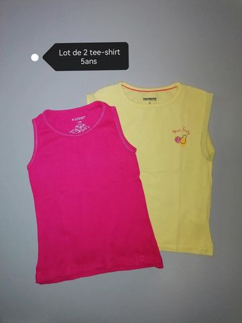 Lot de 2 tee-shirt sans manche 5ans