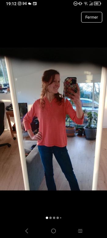 Pull léger xl mailles fines rose c81