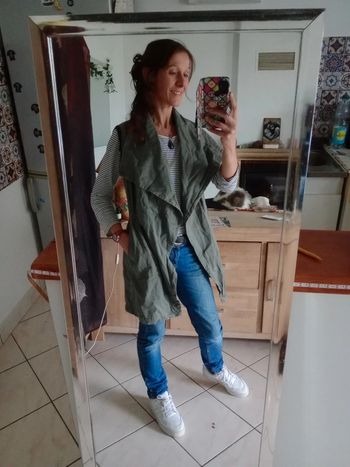 Veste sans manche femme 36 kaki c59