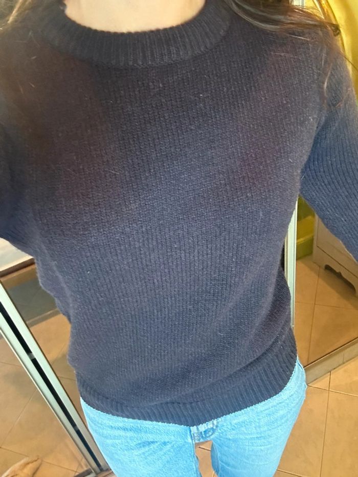 Pull bleu marine Zara - photo numéro 3