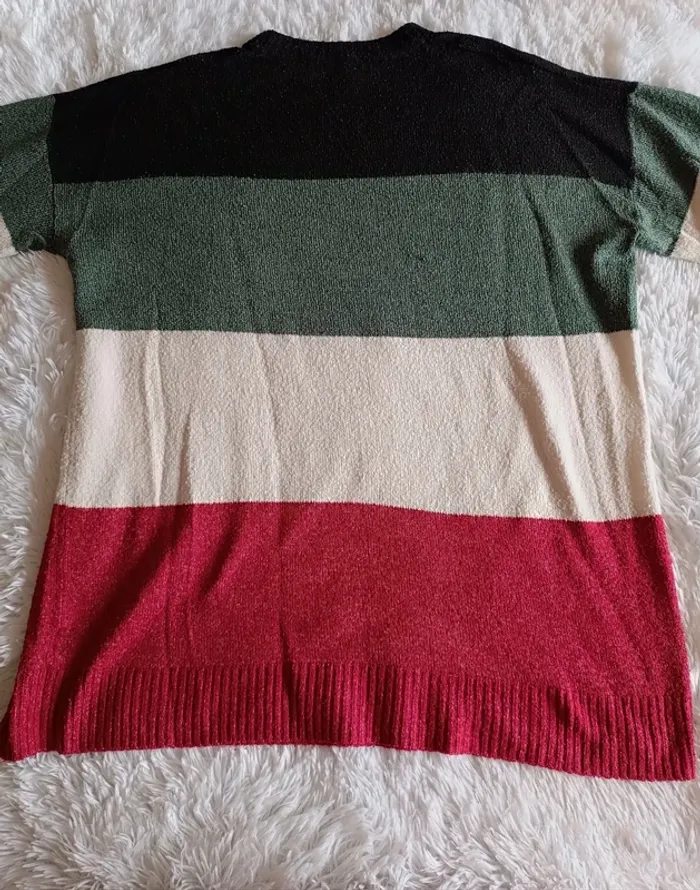 Pull long rayé à manches raglants T. XL - 46 / 48 Esmara - photo numéro 7