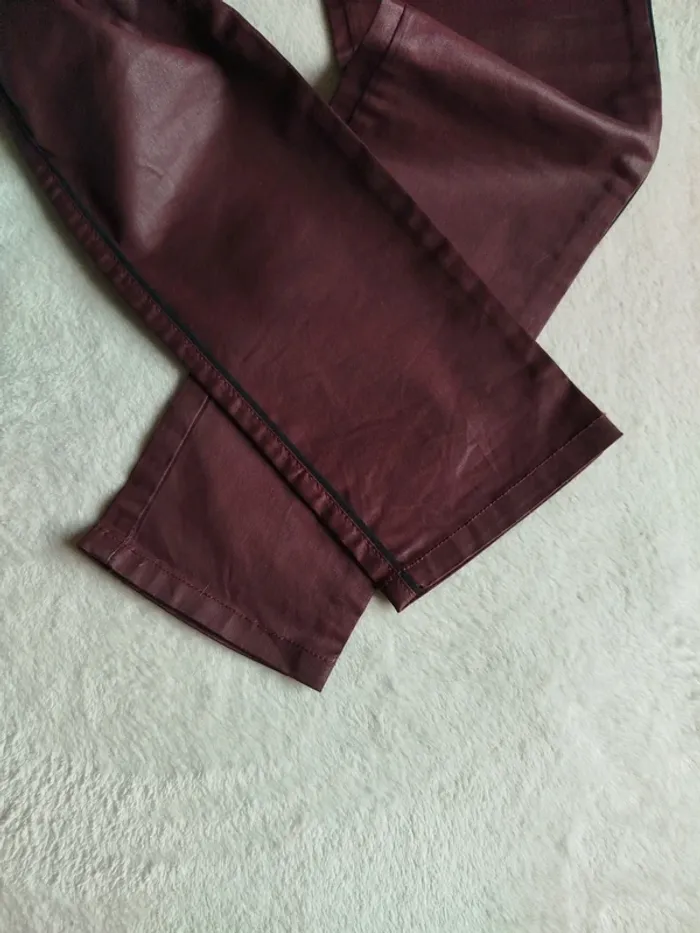 Pantalon droit Comptoir des Cotonniers grenat taille 38 - photo numéro 5