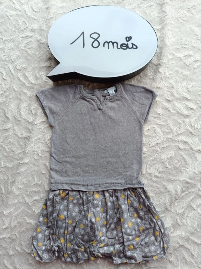 Robe style pull en haut et boule en bas Fille 18 mois Obaïbi