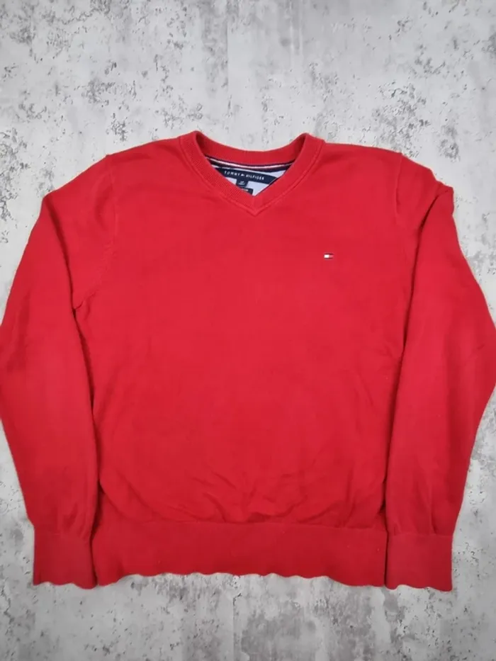 Pull col V Tommy Hilfiger rouge, S Hommes - photo numéro 3