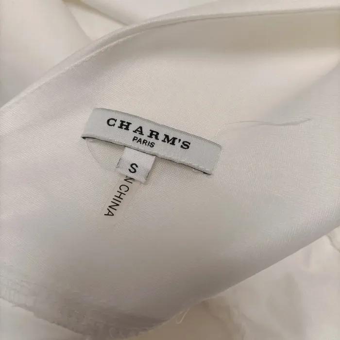 Robe longue blanche satinée Charms avec veste boléro assortie taille S cérémonie A099 - photo numéro 18