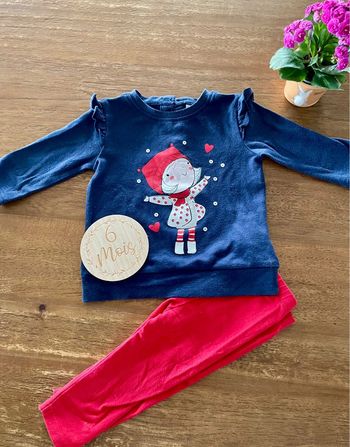 Ensemble tee-shirts et leggings bébé fille - 6 mois